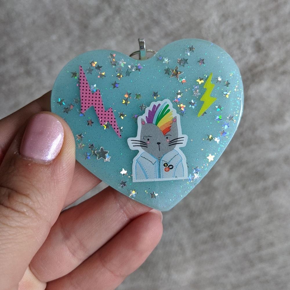 🌈BOGO🌈 Resin Keychain - Punk Cat
